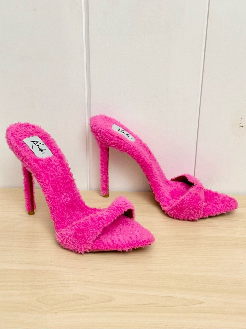 Kandee Legally Pink Towelling Mules Size 40